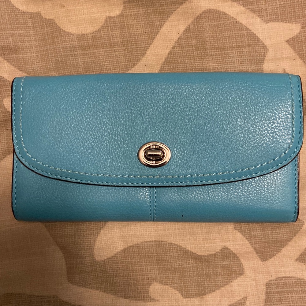 Turquoise Coach wallet